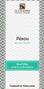 Le cacaotier tablette Bean To_Bar_Perou_corse 85