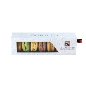 Photo de ambiance : macarons macaron lot de 7 par la chocolaterie artisanale Le Cacaotier.