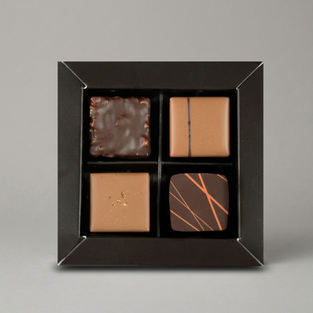 Coffret de 4 bonbons chocolata le Cacaotier