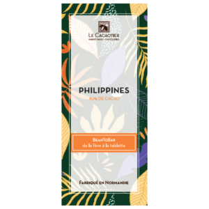Photo de packshot : macaron tablette philippines noir 80 par la chocolaterie artisanale Le Cacaotier.