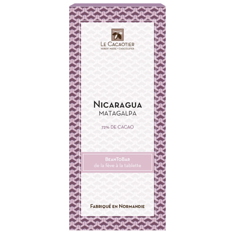 Tablette NICARAGUA 72% Bean-to-bar - Artisan Chocolatier Le Cacaotier